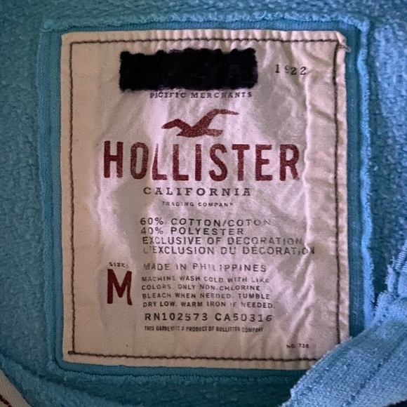 Hollister Aqua Hoodie​​​​​​​​​​​​​​​​​​​​​​​​​​​ - Picture 3 of 3